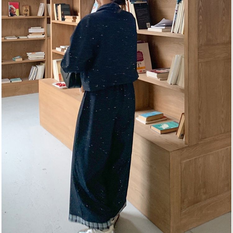 デニムセットアップ 星柄刺繍デニムジャケットワイドパンツセット