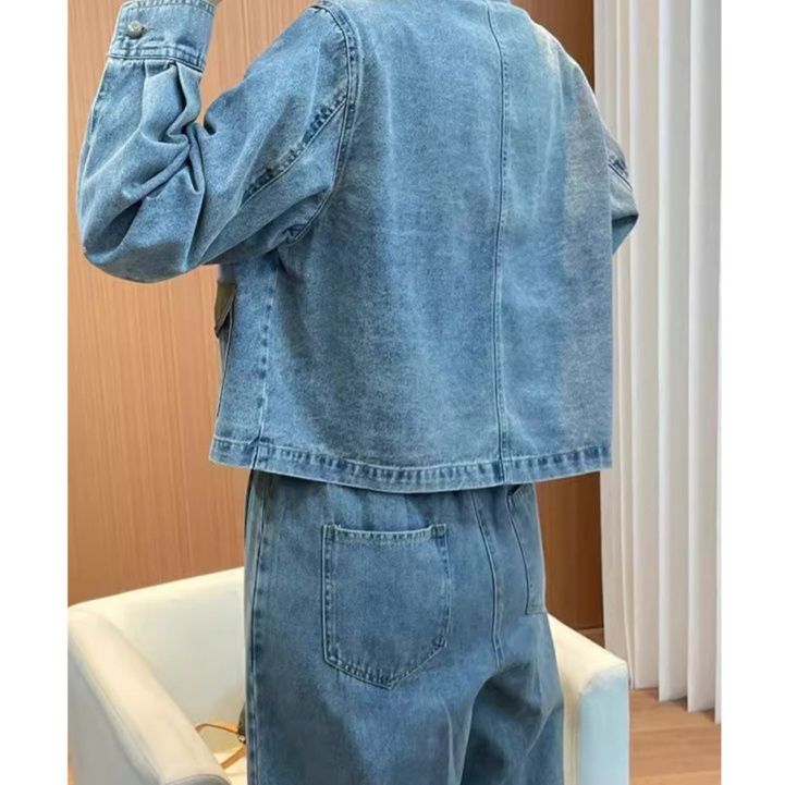 デニムセットアップ ゆったりワイドシルエット上下セット