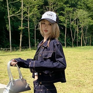 デニムセットアップ ヴィンテージ風ワイドシルエット上下セット