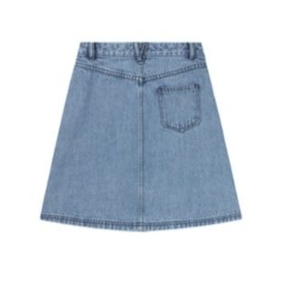 デニムセットアップ コントラスト襟デニムジャケット＆スカートセット
