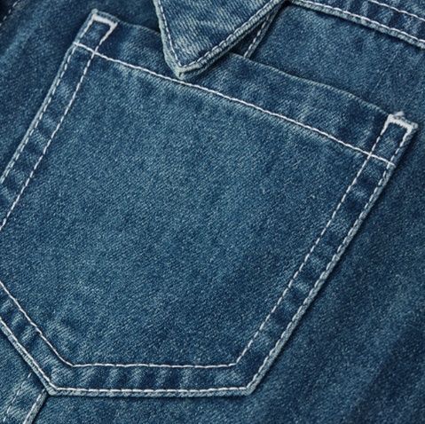 デニムセットアップ　レトロ風ミディ丈デニムセットアップ