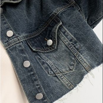デニムセットアップ クロップド丈デニムジャケット×ロングスカートセット