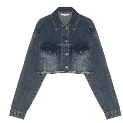 デニムセットアップ クロップド丈デニムジャケット×ロングスカートセット