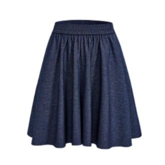 デニムセットアップ ゆったり長袖シャツスカートセット