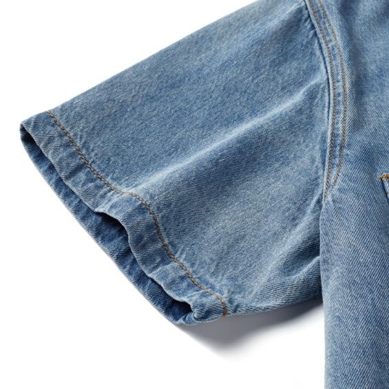 デニムセットアップ ゆったりデニムシャツセットアップ