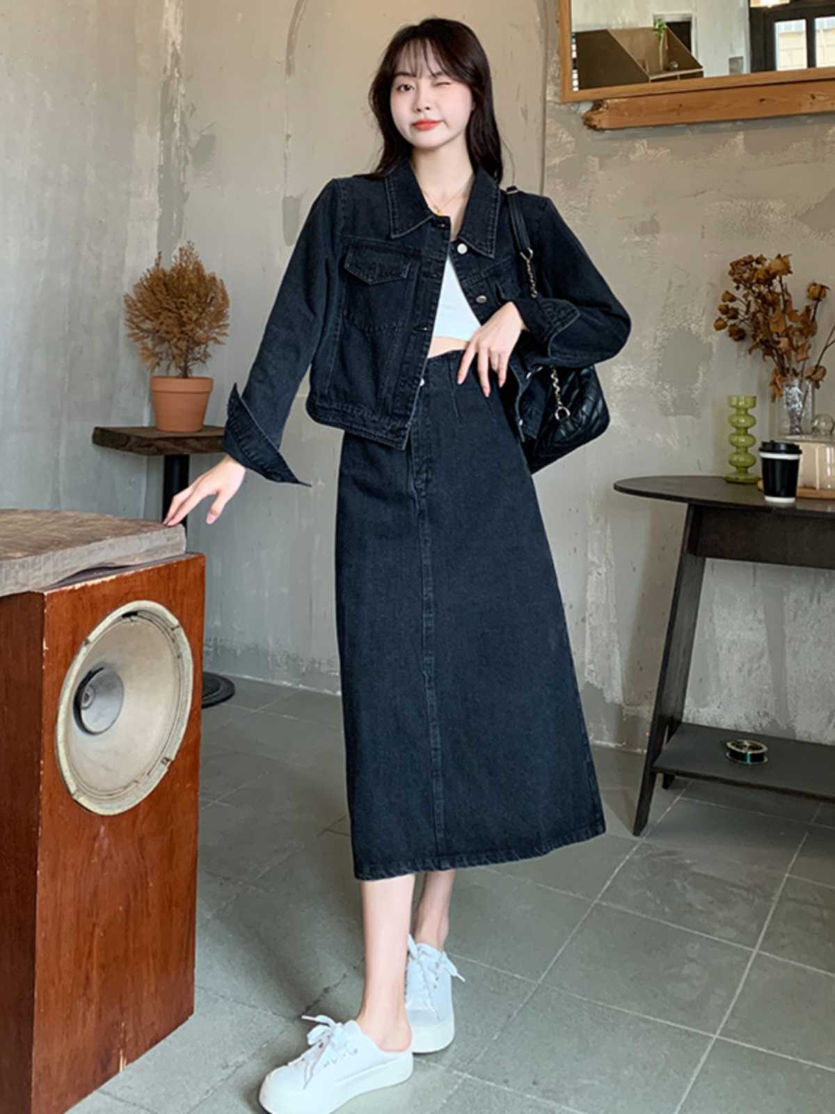 デニムセットアップ ゆったりシルエット デニム上下セット