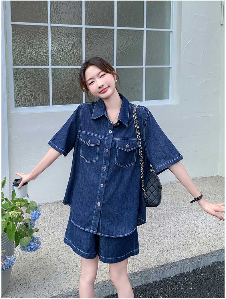 デニムセットアップ ゆったりシルエット デニムシャツセット