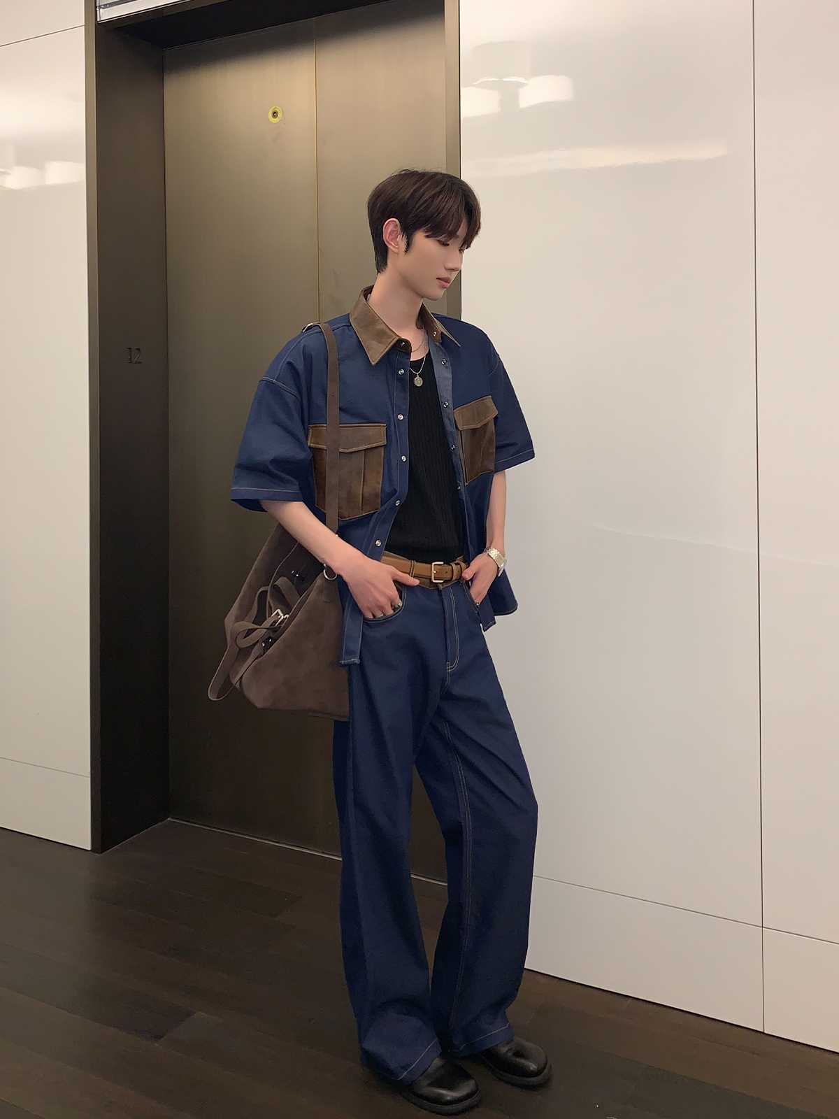 デニムセットアップ 異素材切替デニムセットアップ