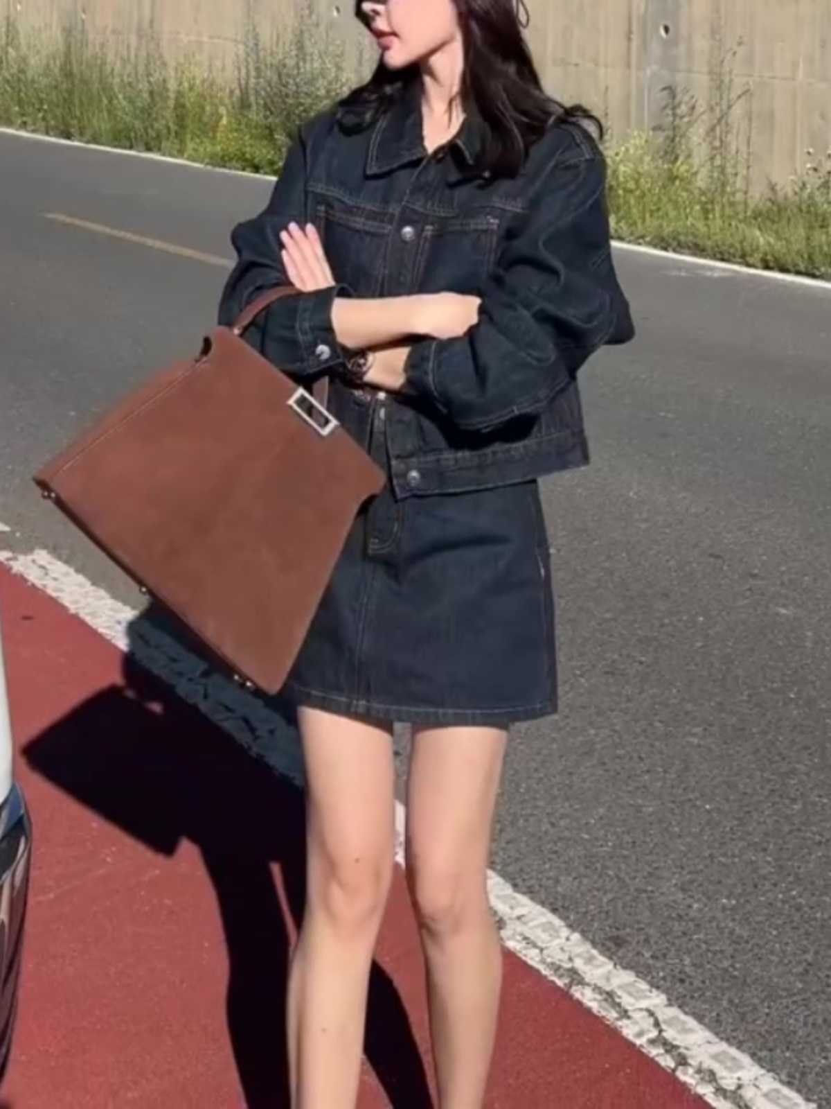 デニムセットアップ 上品こなれ感デニムジャケット＆スカート