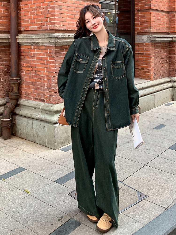 デニムセットアップ クラシカル生地感デニムセットアップ