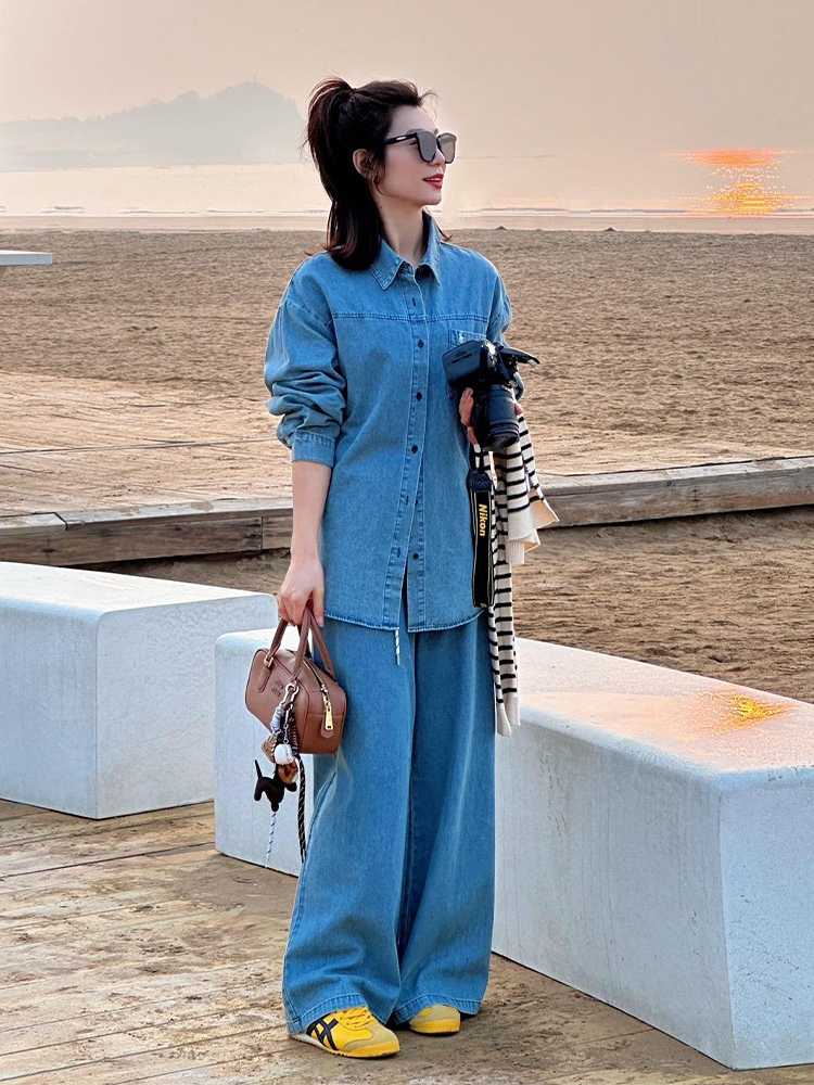 デニムセットアップ リラックスワイドシルエットセットアップ