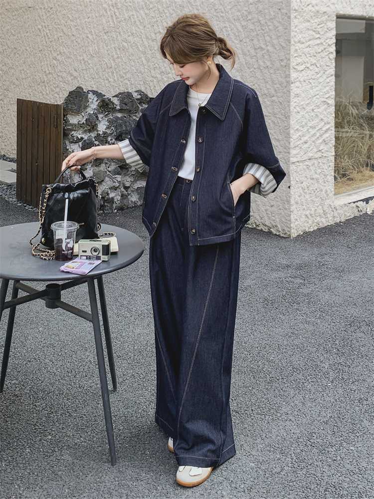 デニムセットアップ リラックスワイドデニムセットアップ