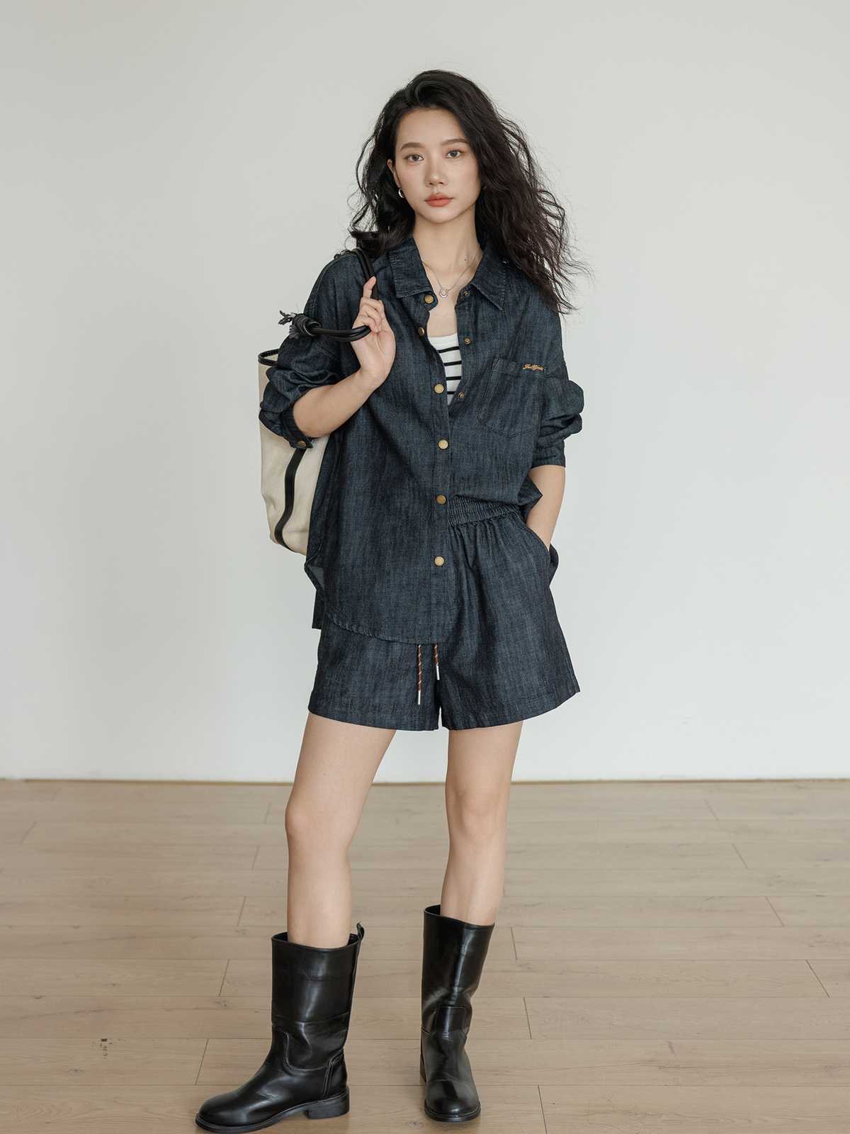 デニムセットアップ こなれ感漂うリラックスデニムセット