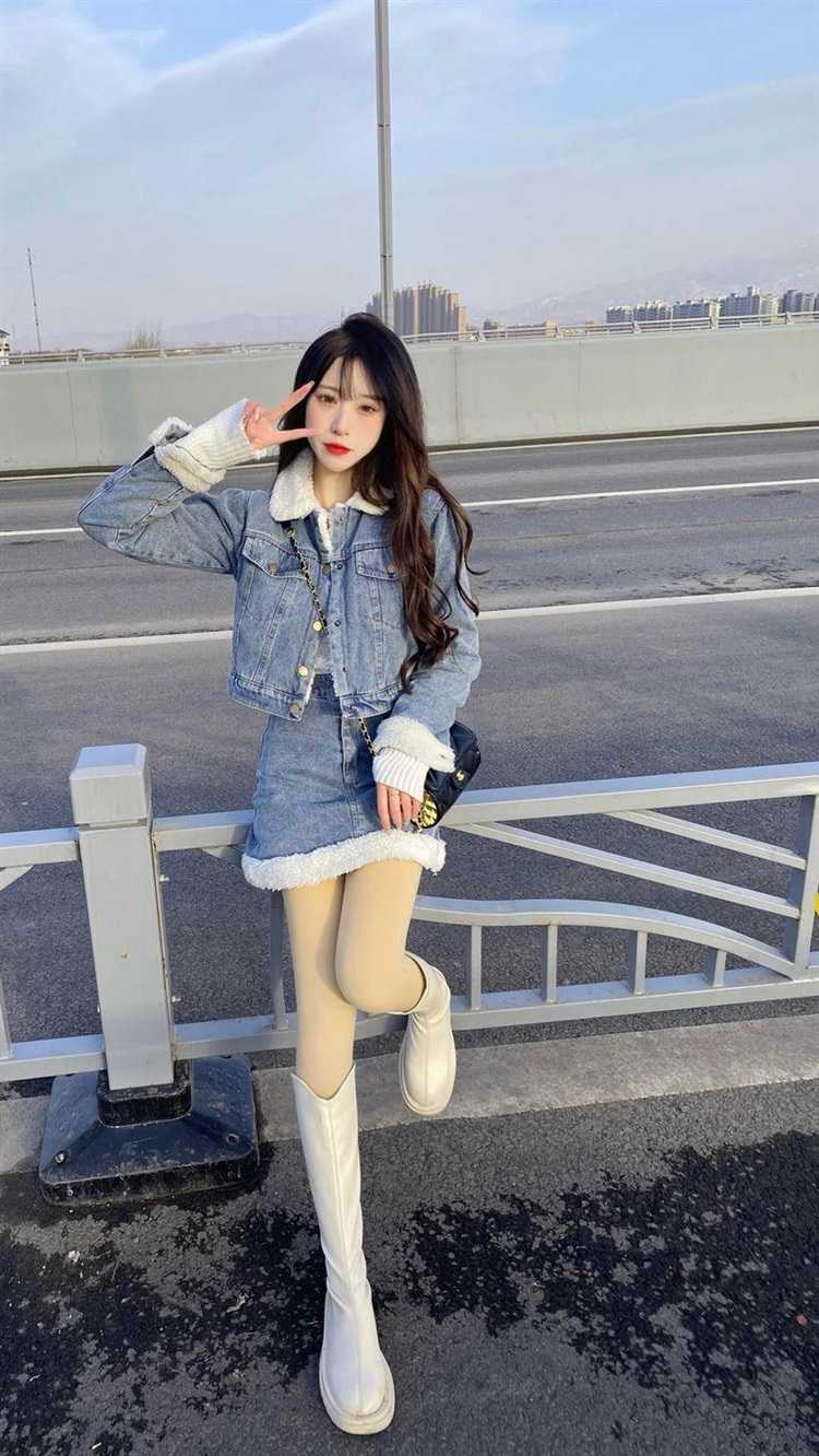デニムセットアップ もこもこボア付きデニムセットアップ