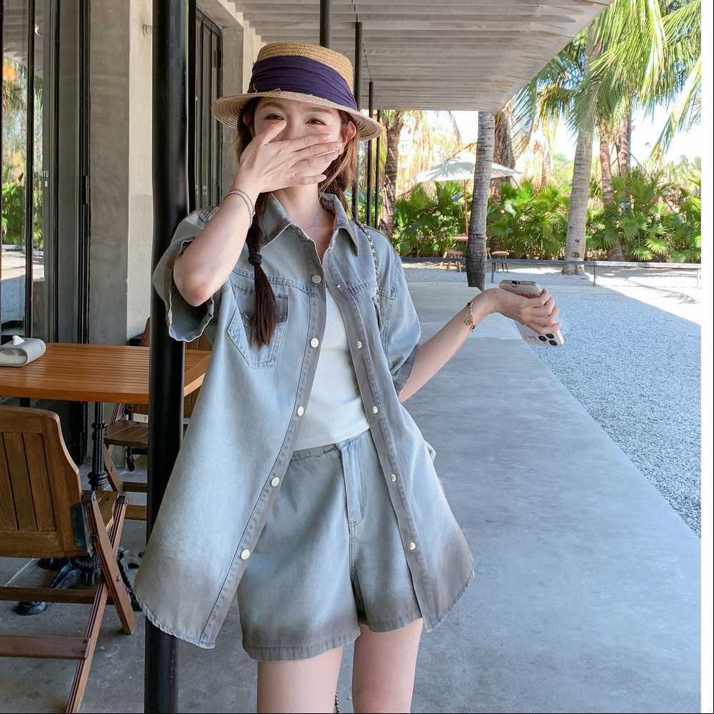 デニムセットアップ リゾートデニムセットアップ