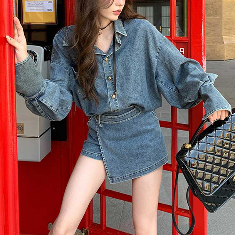 デニムセットアップ ゆったりオーバーシルエット デニムセット