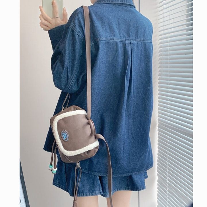 デニムセットアップ ゆったりデニムシャツスカートセット