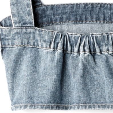 デニムセットアップ スクエアネックデニムビスチェパンツセット
