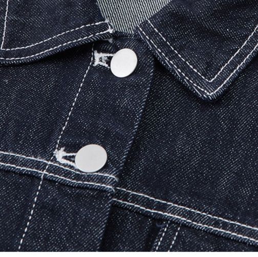 デニムセットアップ 上品シルエット クロップド丈デニムセット