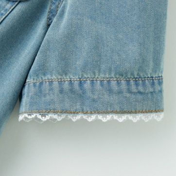 デニムセットアップ 半袖ジージャンとワイドパンツの上下セット