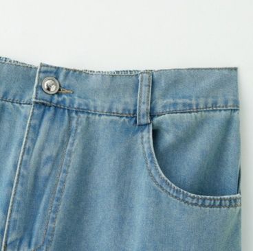 デニムセットアップ 半袖ジージャンとワイドパンツの上下セット