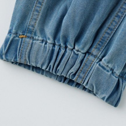 デニムセットアップ 半袖ジージャン＆リブパンツ上下セット