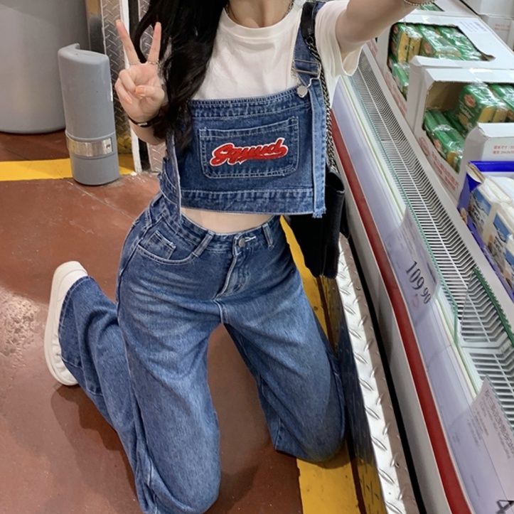 デニムセットアップ ゆったりデニムビスチェセット