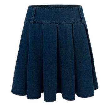 デニムセットアップ ねじりトップス プリーツスカート セットアップ