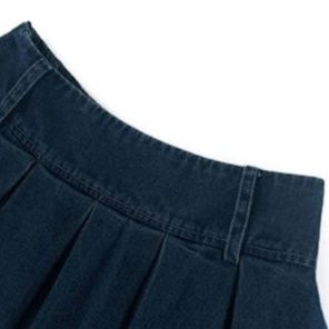 デニムセットアップ ねじりトップス プリーツスカート セットアップ