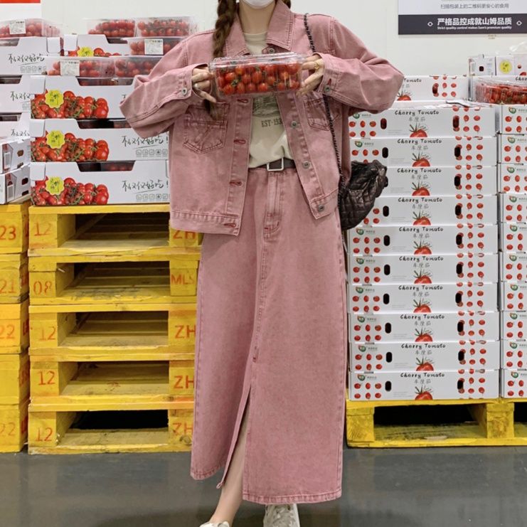デニムセットアップ ゆったりシルエットデニムセットアップ