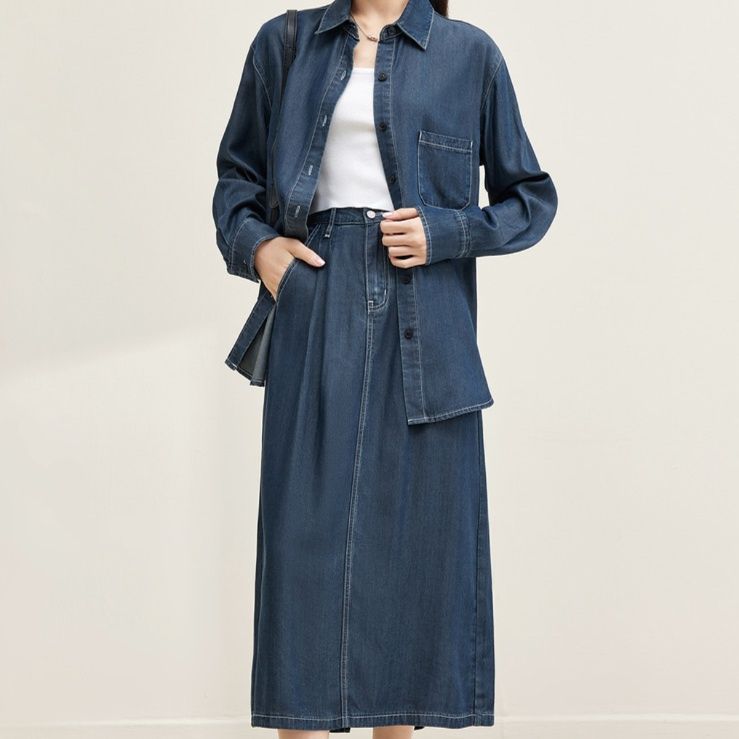 デニムセットアップ こなれ感ゆるシルエットデニムセット