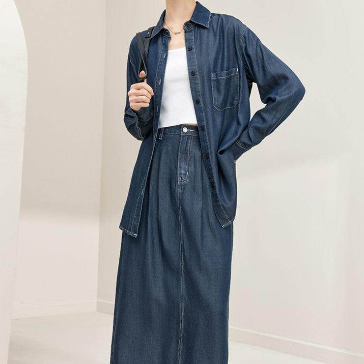 デニムセットアップ こなれ感ゆるシルエットデニムセット