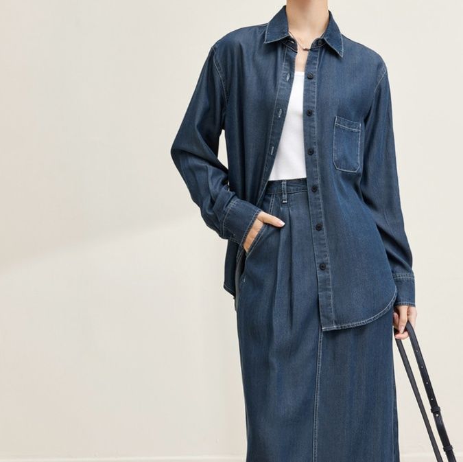 デニムセットアップ こなれ感ゆるシルエットデニムセット