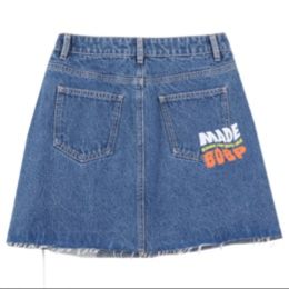 デニムセットアップ クロップドジャケット×切りっぱなしスカート