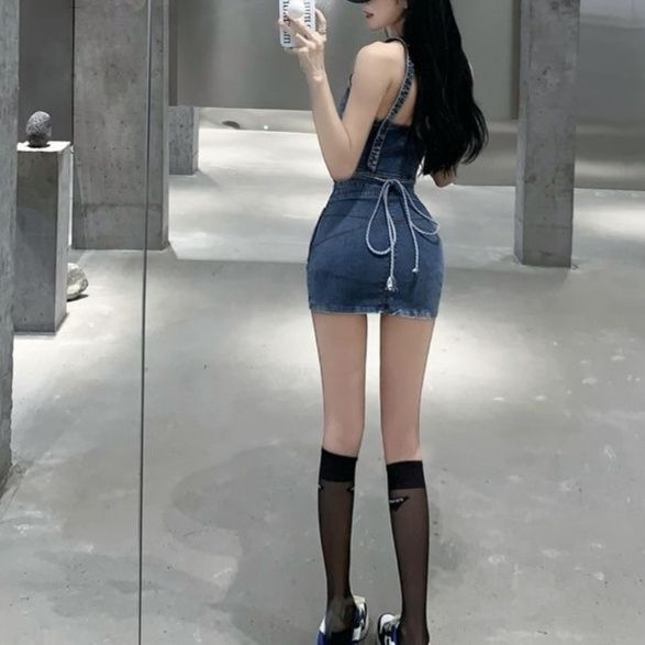 デニムセットアップ 美シルエット ビスチェミニセット