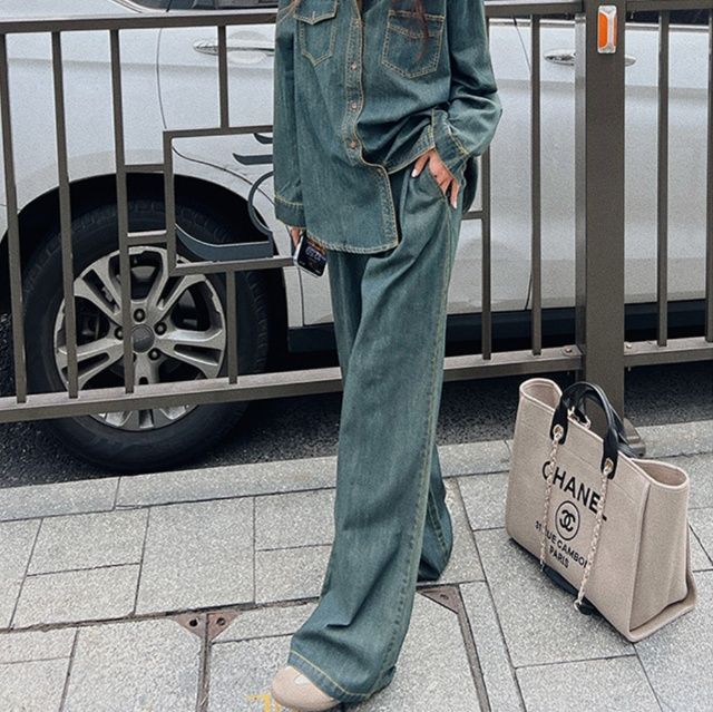 デニムセットアップ ゆったりヴィンテージ風セットアップ