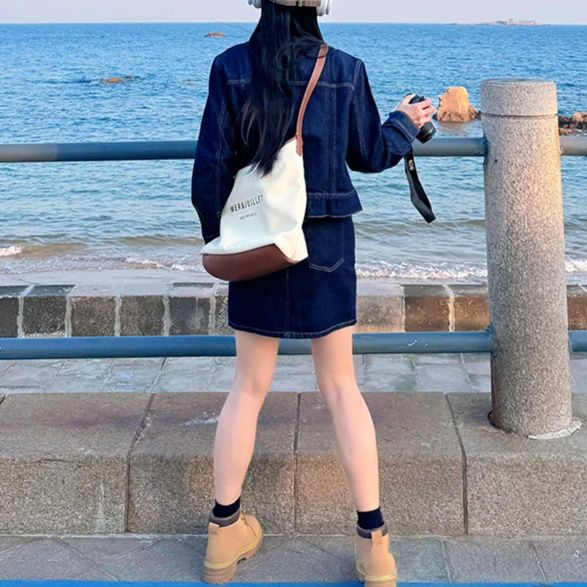 デニムセットアップ 海辺の休日ジャケット×ミニスカート