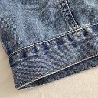 デニムセットアップ ヴィンテージ風デニムジャケット＆ミニスカート二点セット