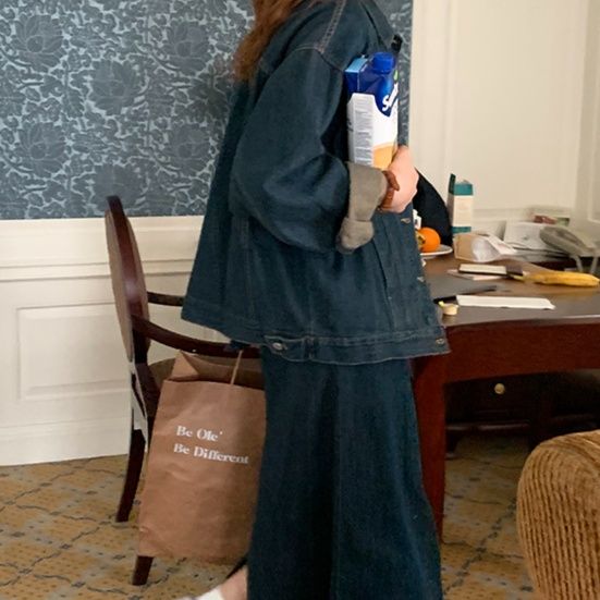 デニムセットアップ ゆったりシルエットデニムセットアップ