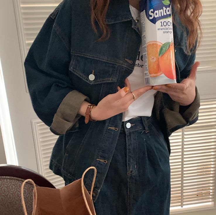 デニムセットアップ ゆったりシルエットデニムセットアップ