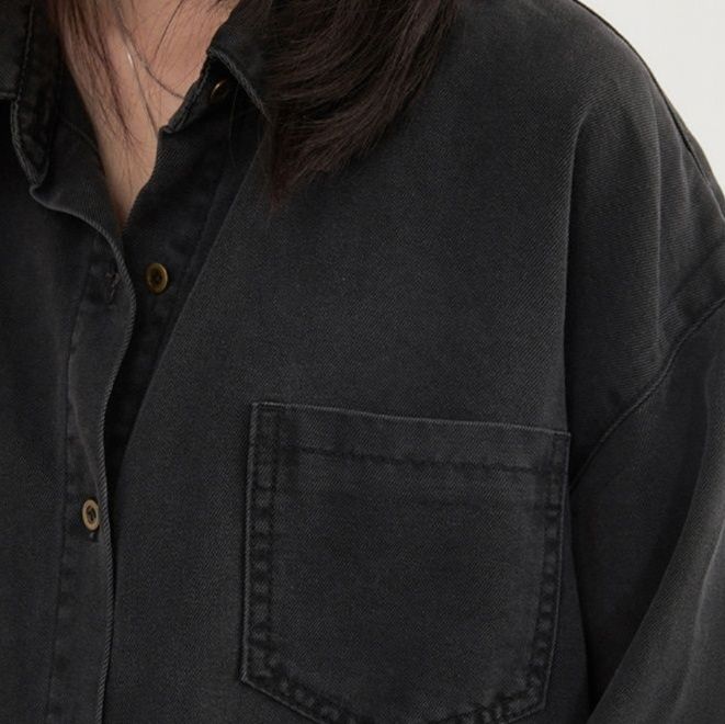 デニムセットアップ ゆったりデニムシャツセットアップ