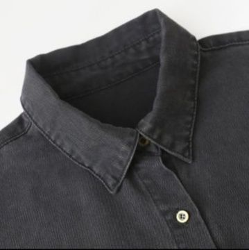 デニムセットアップ ゆったりデニムシャツセットアップ