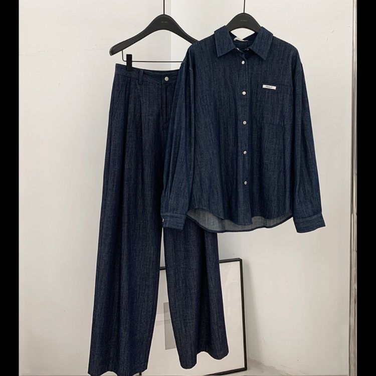 デニムセットアップ ゆったりシルエットデニムセットアップ
