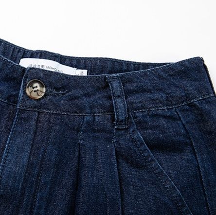 デニムセットアップ 洗練半袖デニムショートパンツセット
