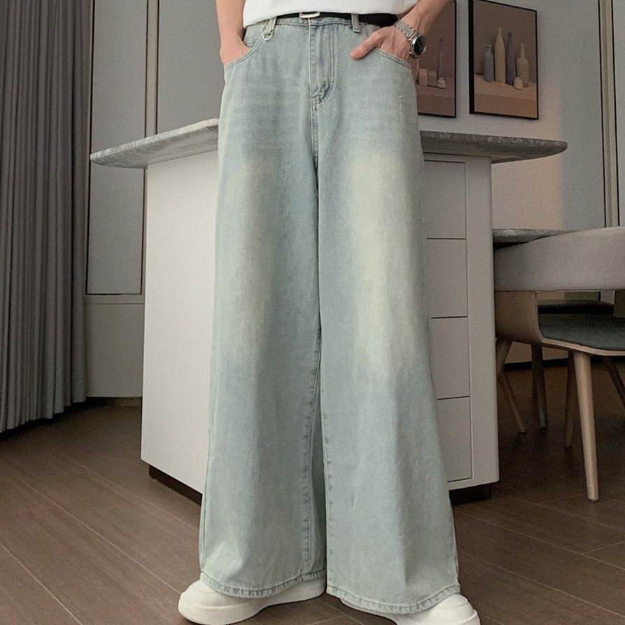 デニムセットアップ ゆったり半袖デニムセットアップ