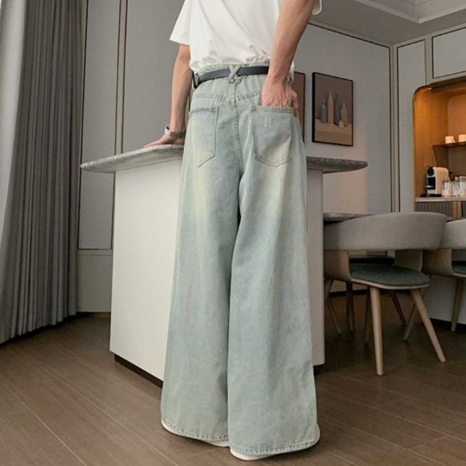 デニムセットアップ ゆったり半袖デニムセットアップ