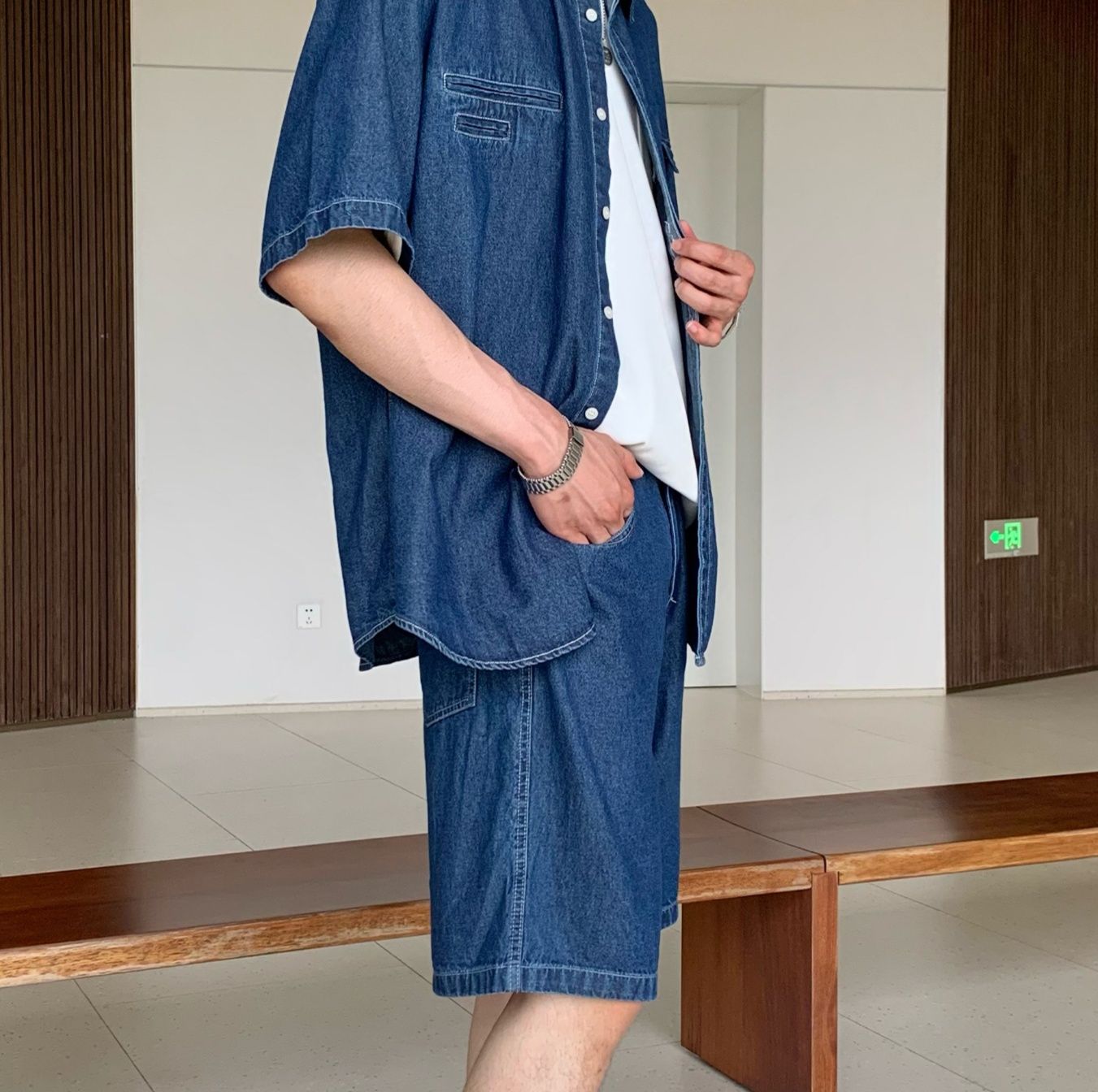 デニムセットアップ こだわり半袖デニムセットアップ