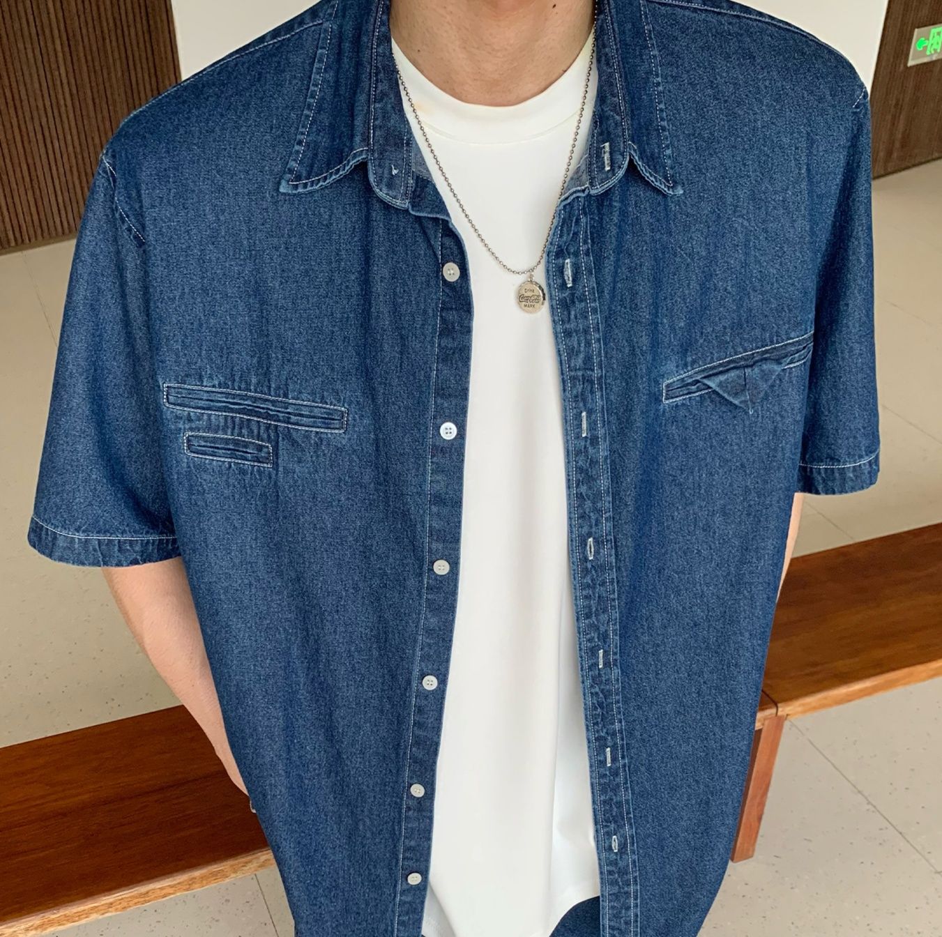 デニムセットアップ こだわり半袖デニムセットアップ