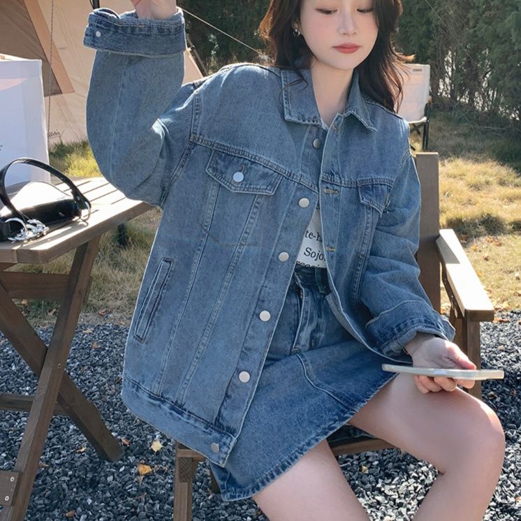 デニムセットアップ ゆったりデニムジャケット＆ミニスカート
