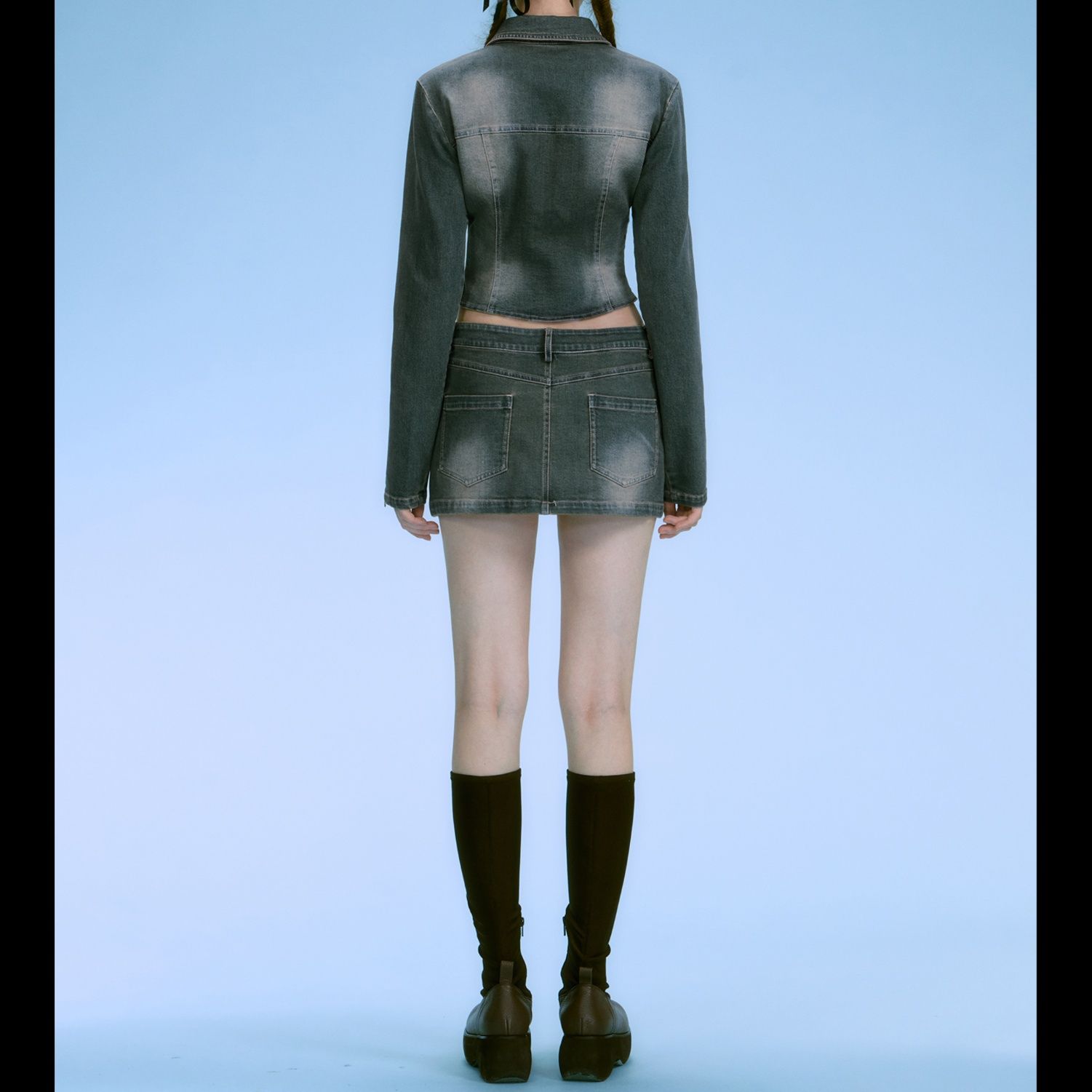 デニムセットアップ コンパクトフォルムデニムセット